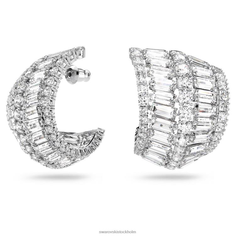 Swarovski hyperbel droppe örhängen P28L792 Smycken blandade snitt, vita, rodiumpläterade