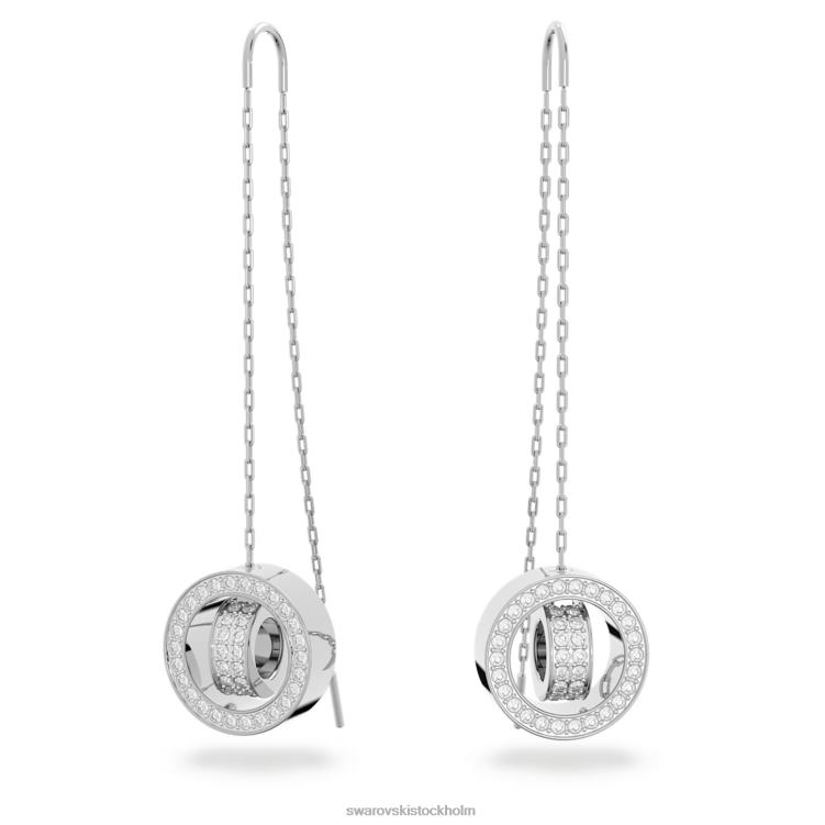 Swarovski ihåliga droppörhängen P28L776 Smycken vit, rodiumpläterad