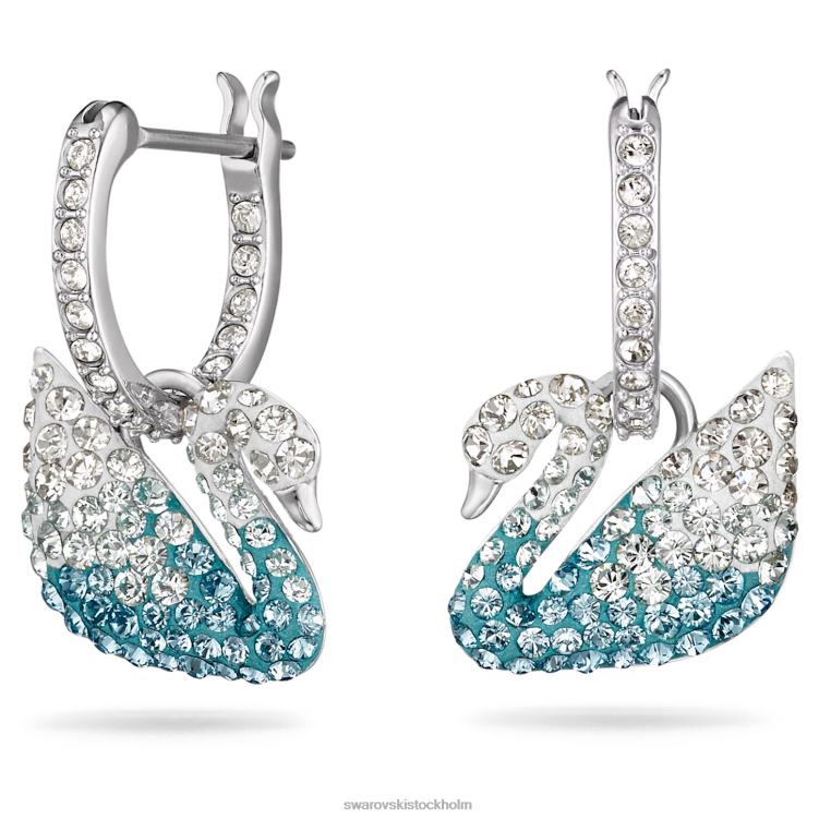 Swarovski ikoniska svandroppsörhängen P28L783 Smycken svan, blå, rodiumpläterad