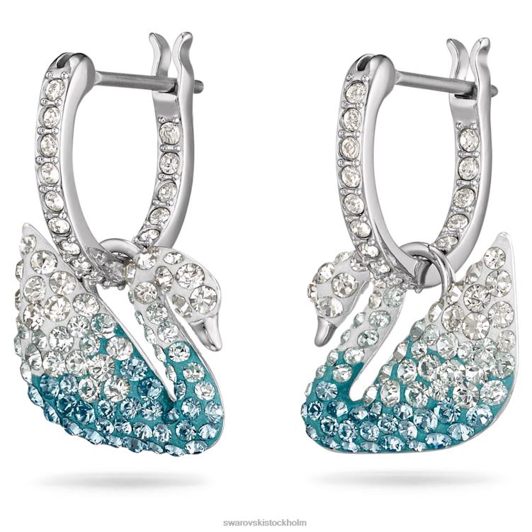Swarovski ikoniska svandroppsörhängen P28L783 Smycken svan, blå, rodiumpläterad