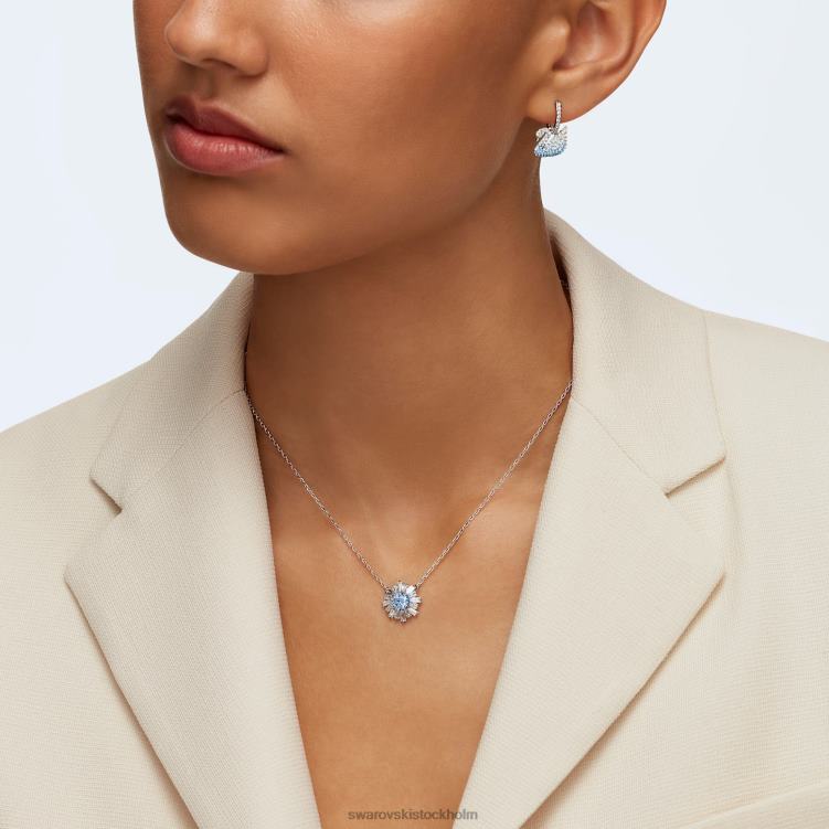 Swarovski ikoniska svandroppsörhängen P28L783 Smycken svan, blå, rodiumpläterad