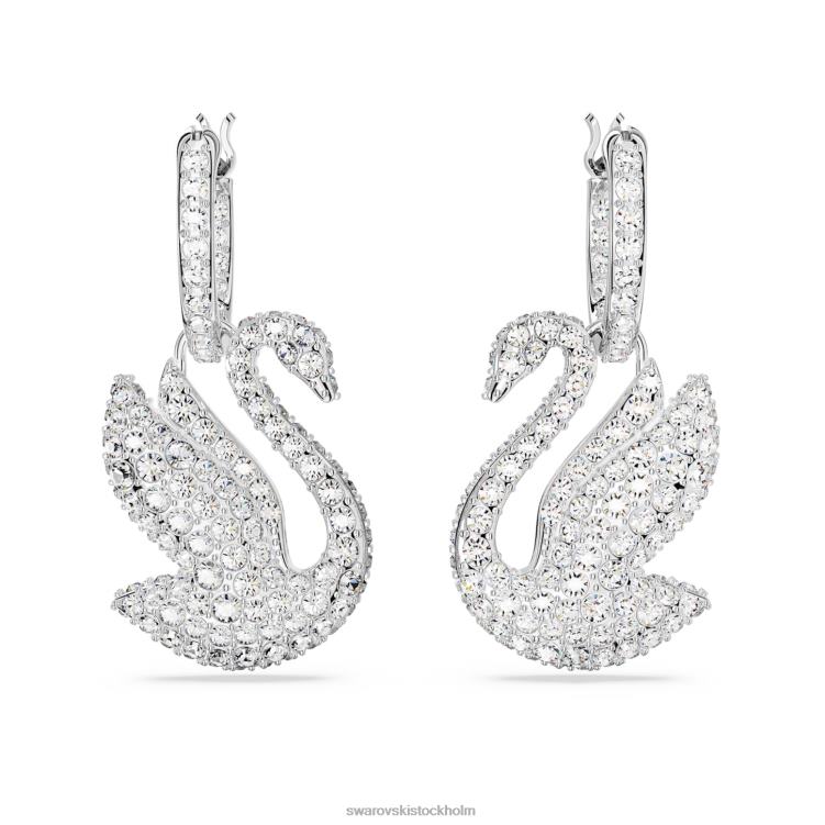 Swarovski ikoniska svandroppsörhängen P28L810 Smycken svan, vit, rodiumpläterad