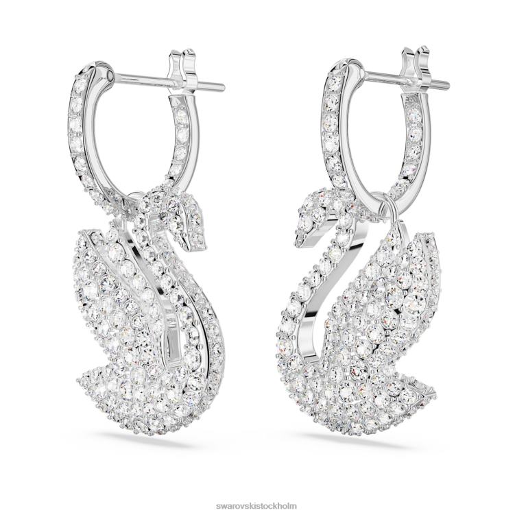 Swarovski ikoniska svandroppsörhängen P28L810 Smycken svan, vit, rodiumpläterad