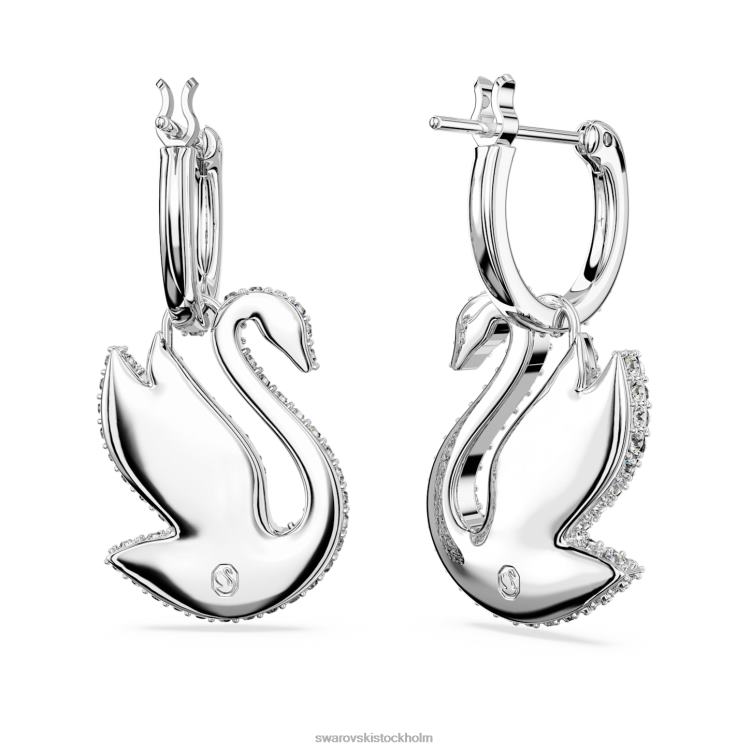 Swarovski ikoniska svandroppsörhängen P28L810 Smycken svan, vit, rodiumpläterad