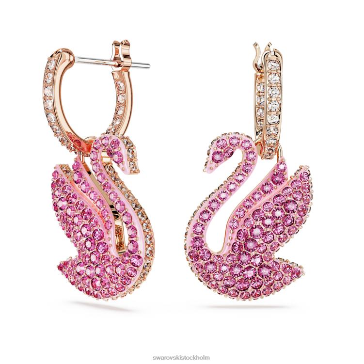 Swarovski ikoniska svandroppsörhängen P28L812 Smycken svan, rosa, roséguld pläterad