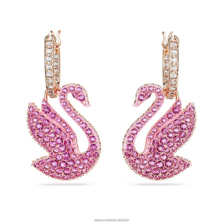 Swarovski ikoniska svandroppsörhängen P28L812 Smycken svan, rosa, roséguld pläterad