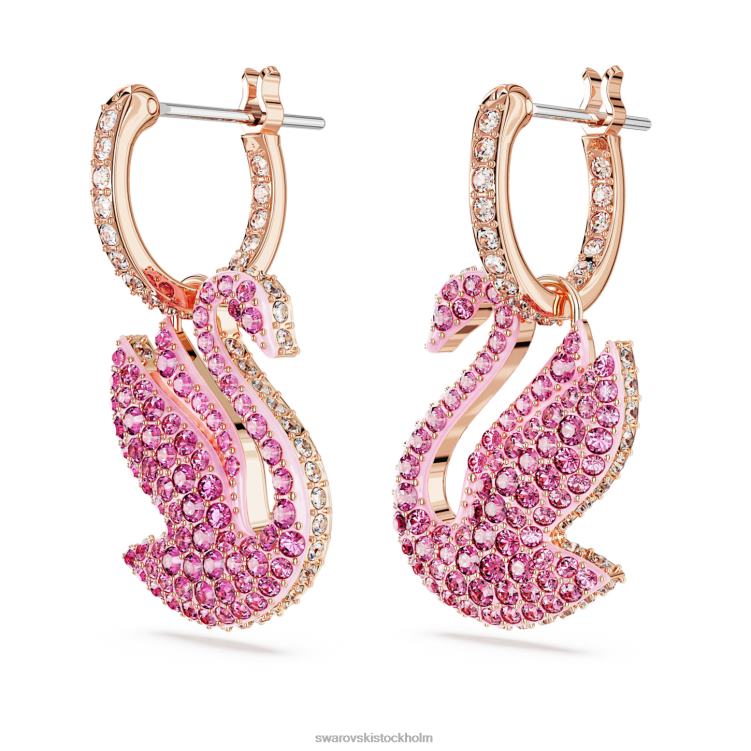 Swarovski ikoniska svandroppsörhängen P28L812 Smycken svan, rosa, roséguld pläterad