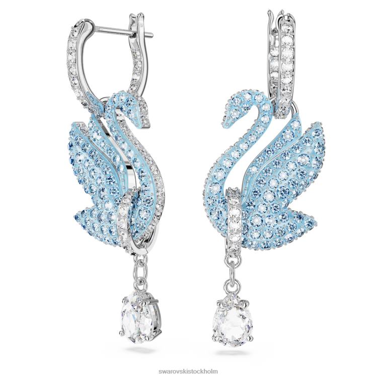 Swarovski ikoniska svandroppsörhängen P28L835 Smycken svan, blå, rodiumpläterad
