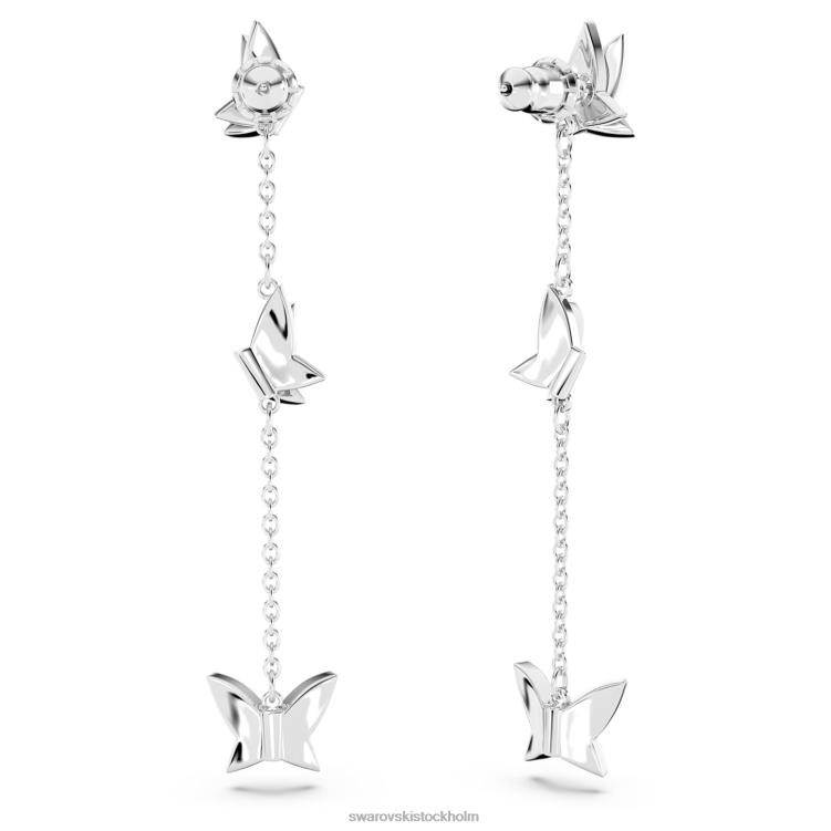 Swarovski lilia droppe örhängen P28L766 Smycken fjäril, blå, rodiumpläterad