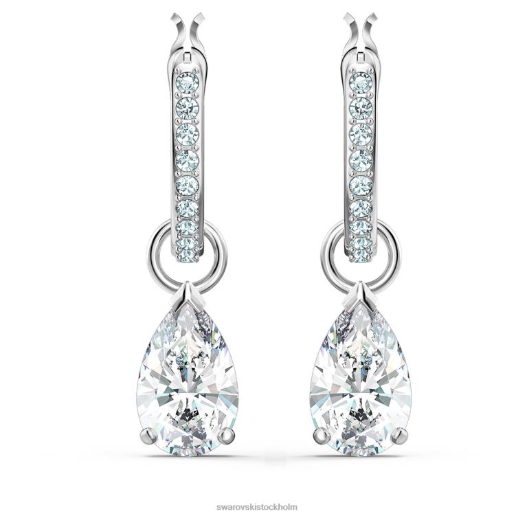 Swarovski locka till sig droppörhängen P28L815 Smycken päronskuren, vit, rodiumpläterad