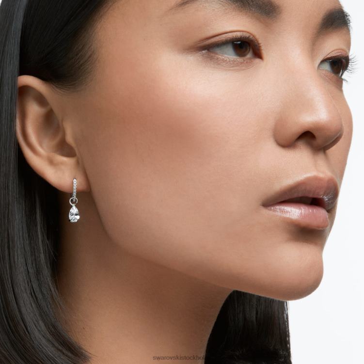 Swarovski locka till sig droppörhängen P28L815 Smycken päronskuren, vit, rodiumpläterad