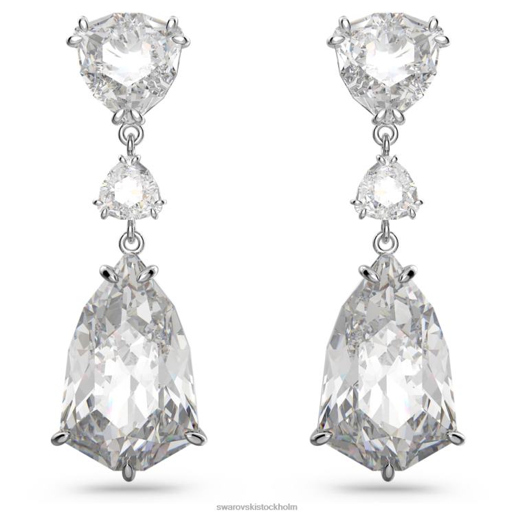 Swarovski mesmera droppe örhängen P28L755 Smycken blandade snitt, vita, rodiumpläterade