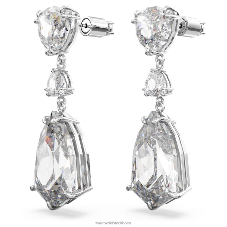 Swarovski mesmera droppe örhängen P28L755 Smycken blandade snitt, vita, rodiumpläterade