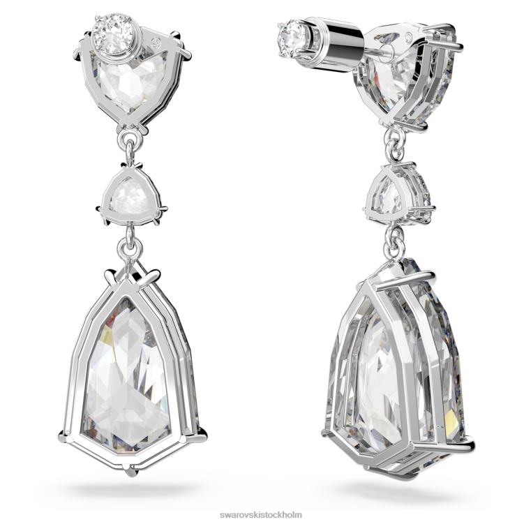 Swarovski mesmera droppe örhängen P28L755 Smycken blandade snitt, vita, rodiumpläterade