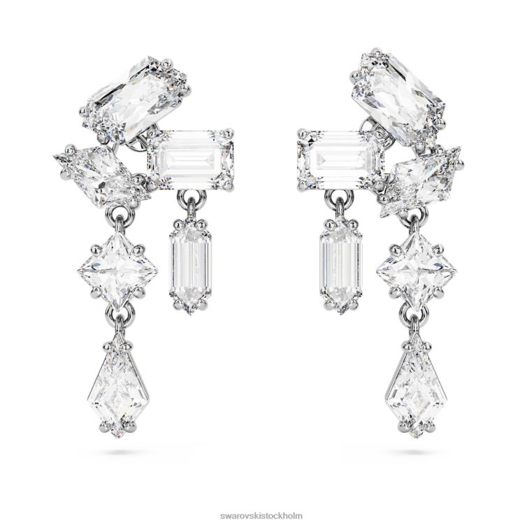 Swarovski mesmera droppe örhängen P28L827 Smycken blandade snitt, vita, rodiumpläterade