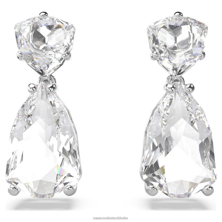 Swarovski mesmera droppe örhängen P28L833 Smycken blandade snitt, vita, rodiumpläterade