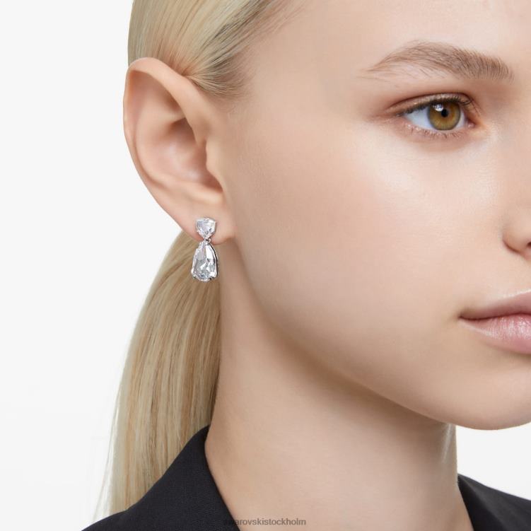 Swarovski mesmera droppe örhängen P28L833 Smycken blandade snitt, vita, rodiumpläterade
