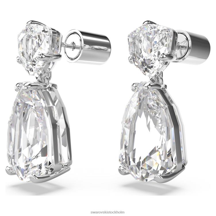 Swarovski mesmera droppe örhängen P28L833 Smycken blandade snitt, vita, rodiumpläterade