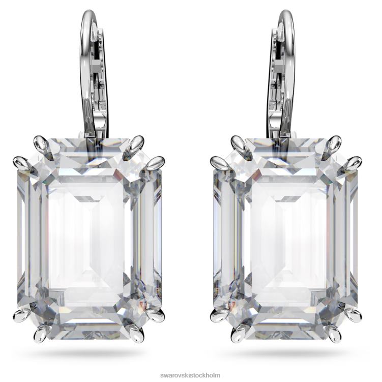 Swarovski millenia droppe örhängen P28L759 Smycken octagon cut, vit, rodiumpläterad