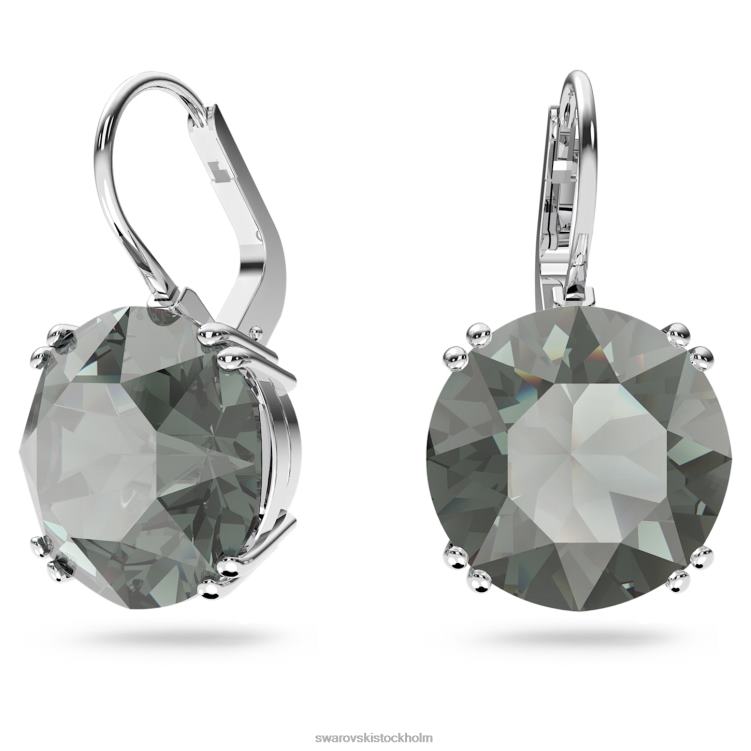 Swarovski millenia droppe örhängen P28L770 Smycken rund skuren, svart, rodiumpläterad