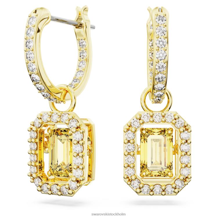 Swarovski millenia droppe örhängen P28L774 Smycken oktagonslipad, gul, guldfärgad