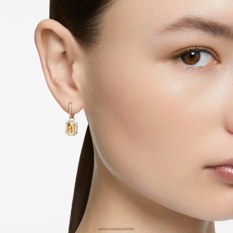 Swarovski millenia droppe örhängen P28L774 Smycken oktagonslipad, gul, guldfärgad