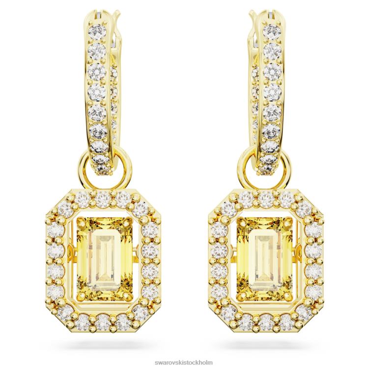 Swarovski millenia droppe örhängen P28L774 Smycken oktagonslipad, gul, guldfärgad