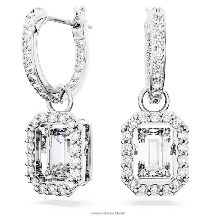 Swarovski millenia droppe örhängen P28L775 Smycken octagon cut, vit, rodiumpläterad