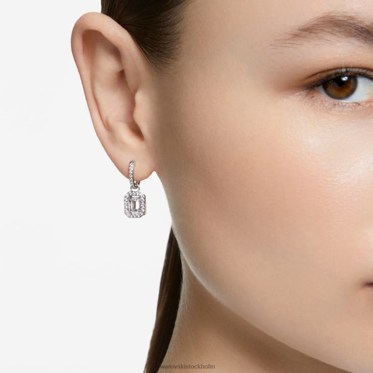 Swarovski millenia droppe örhängen P28L775 Smycken octagon cut, vit, rodiumpläterad
