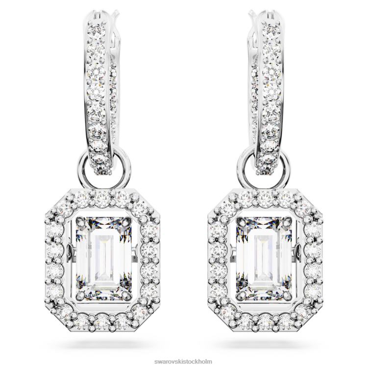 Swarovski millenia droppe örhängen P28L775 Smycken octagon cut, vit, rodiumpläterad