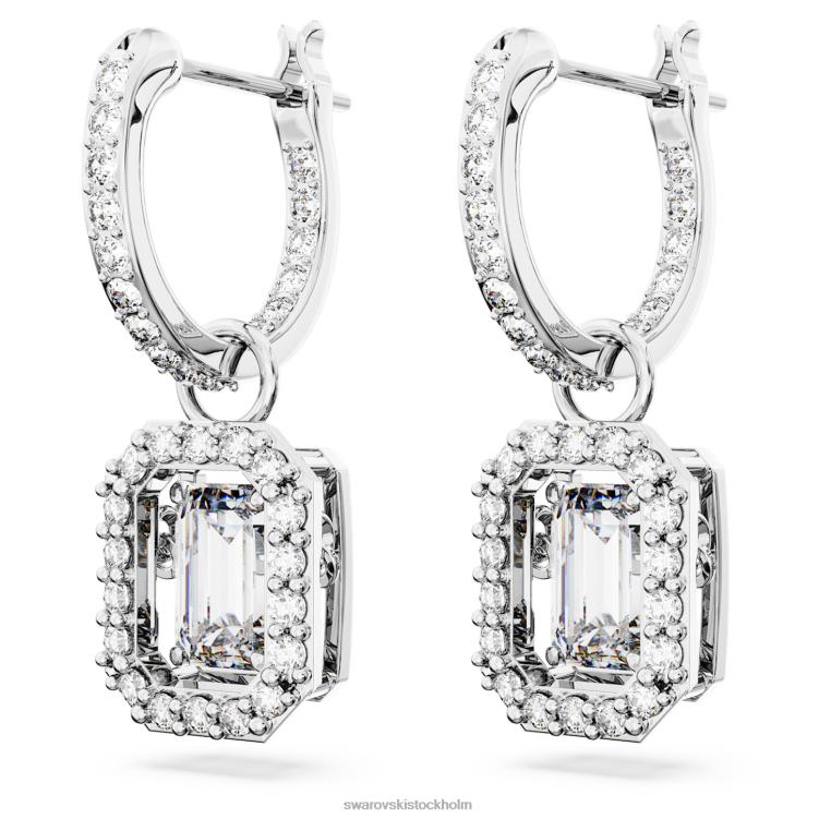 Swarovski millenia droppe örhängen P28L775 Smycken octagon cut, vit, rodiumpläterad