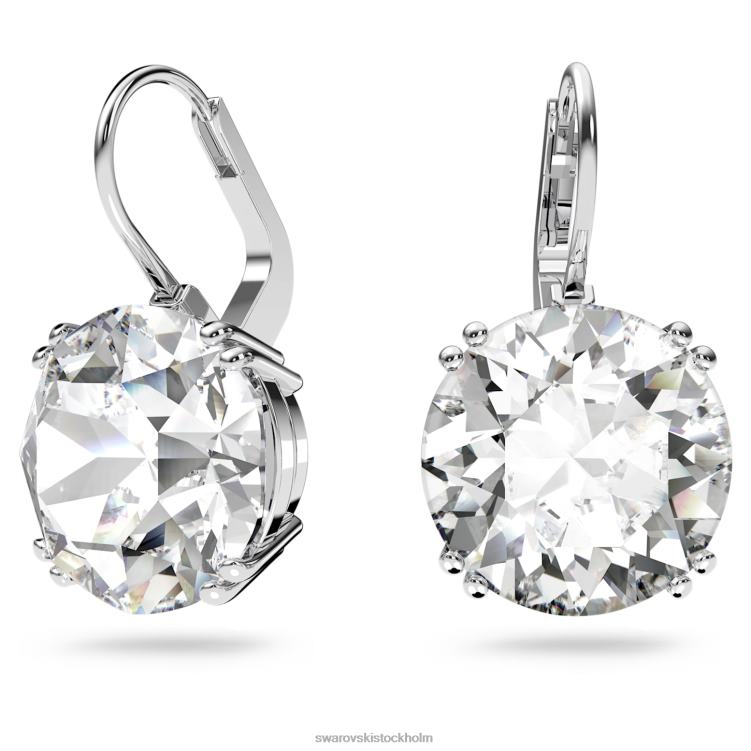 Swarovski millenia droppe örhängen P28L796 Smycken rund skuren, vit, rodiumpläterad