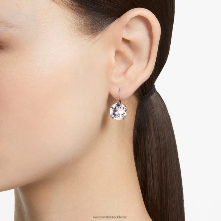Swarovski millenia droppe örhängen P28L796 Smycken rund skuren, vit, rodiumpläterad