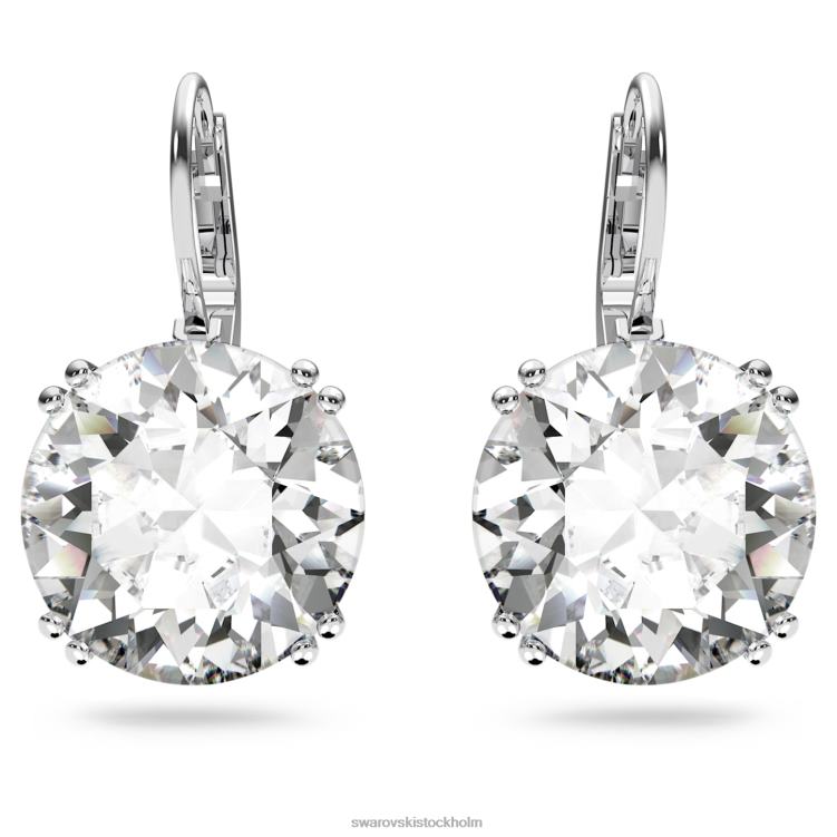 Swarovski millenia droppe örhängen P28L796 Smycken rund skuren, vit, rodiumpläterad