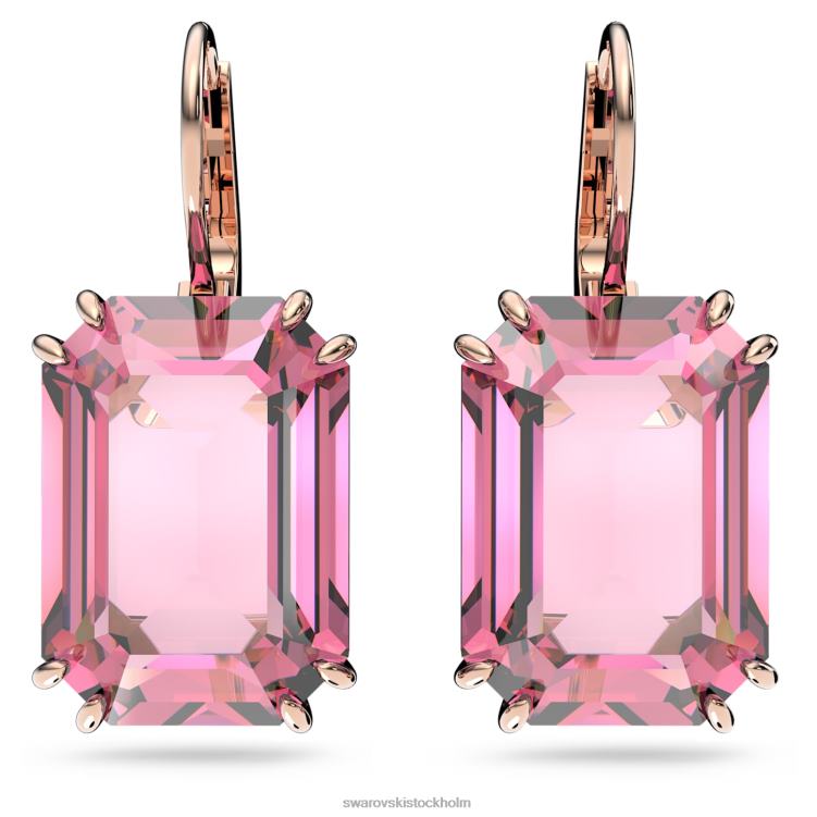 Swarovski millenia droppe örhängen P28L798 Smycken octagon cut, rosa, roséguld pläterad