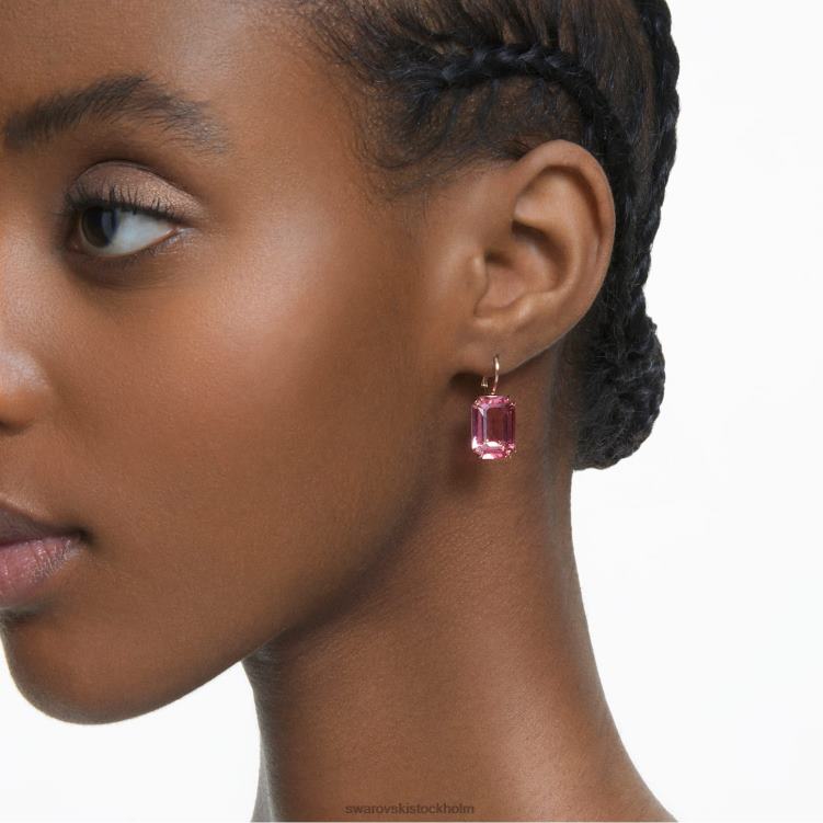 Swarovski millenia droppe örhängen P28L798 Smycken octagon cut, rosa, roséguld pläterad