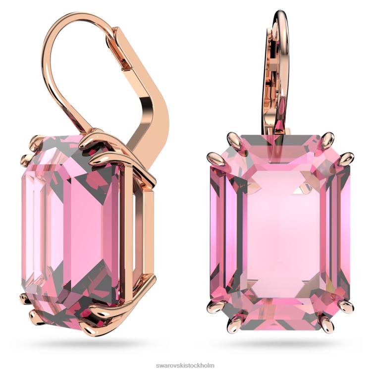 Swarovski millenia droppe örhängen P28L798 Smycken octagon cut, rosa, roséguld pläterad
