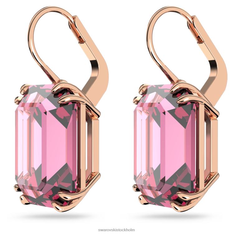 Swarovski millenia droppe örhängen P28L798 Smycken octagon cut, rosa, roséguld pläterad