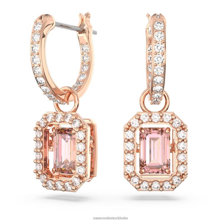 Swarovski millenia droppe örhängen P28L811 Smycken octagon cut, rosa, roséguld pläterad
