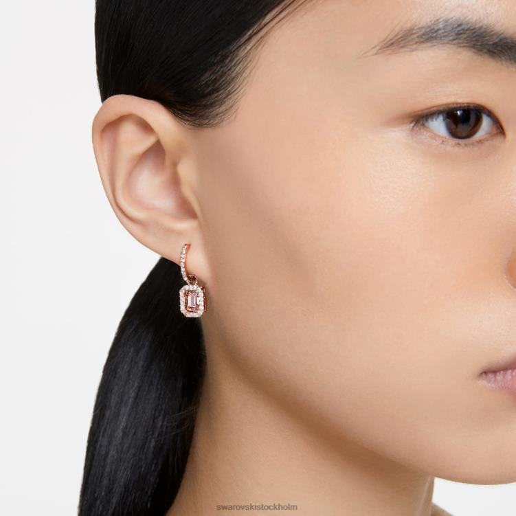 Swarovski millenia droppe örhängen P28L811 Smycken octagon cut, rosa, roséguld pläterad