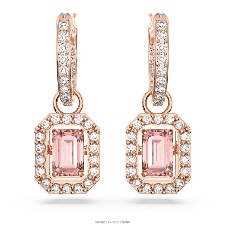 Swarovski millenia droppe örhängen P28L811 Smycken octagon cut, rosa, roséguld pläterad
