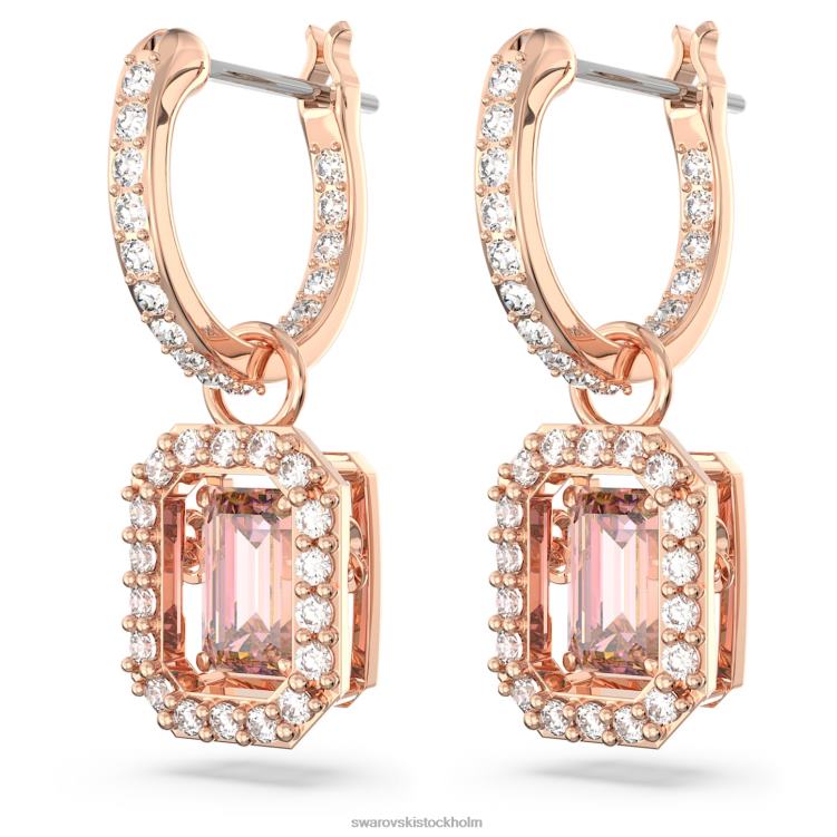 Swarovski millenia droppe örhängen P28L811 Smycken octagon cut, rosa, roséguld pläterad