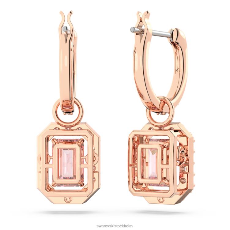 Swarovski millenia droppe örhängen P28L811 Smycken octagon cut, rosa, roséguld pläterad