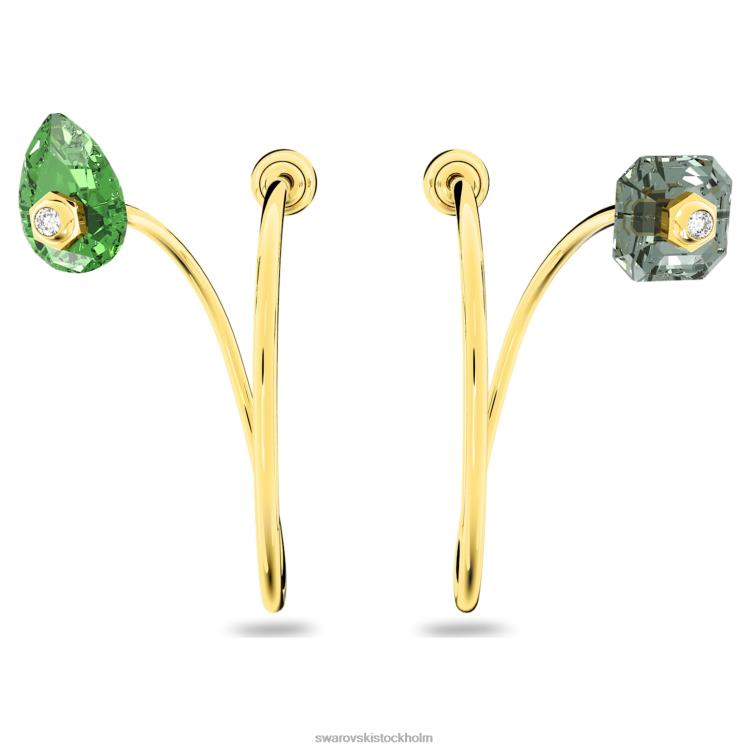 Swarovski numina droppe örhängen P28L820 Smycken asymmetrisk design, blandade snitt, flerfärgad, guldfärgad
