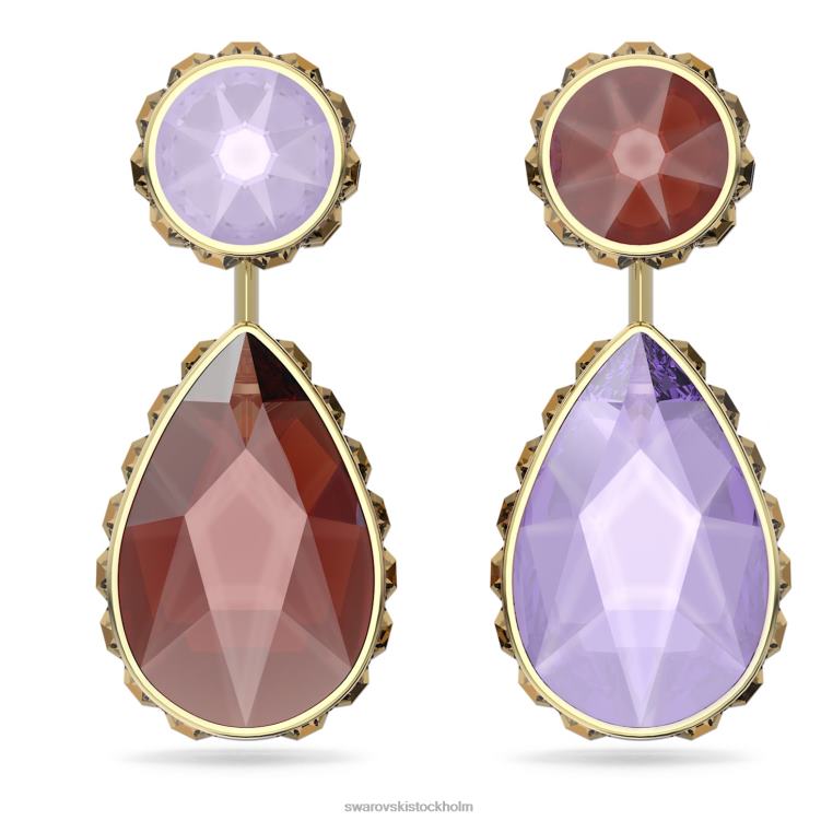 Swarovski orbita droppe örhängen P28L795 Smycken asymmetrisk design, droppsnitt, flerfärgad, guldfärgad