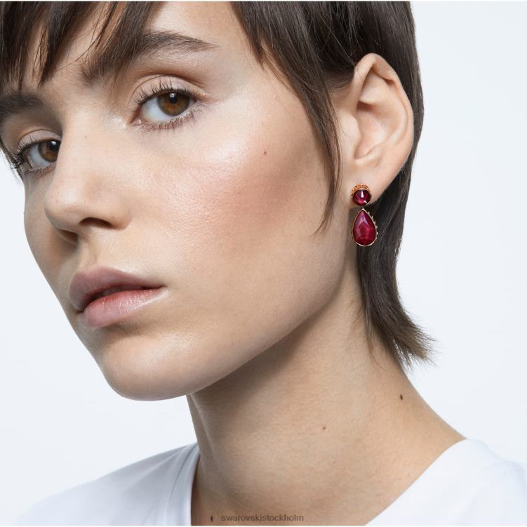 Swarovski orbita droppe örhängen P28L795 Smycken asymmetrisk design, droppsnitt, flerfärgad, guldfärgad