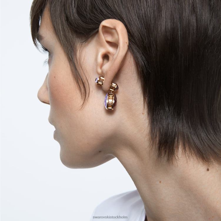 Swarovski orbita droppe örhängen P28L795 Smycken asymmetrisk design, droppsnitt, flerfärgad, guldfärgad