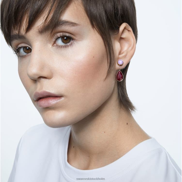 Swarovski orbita droppe örhängen P28L795 Smycken asymmetrisk design, droppsnitt, flerfärgad, guldfärgad