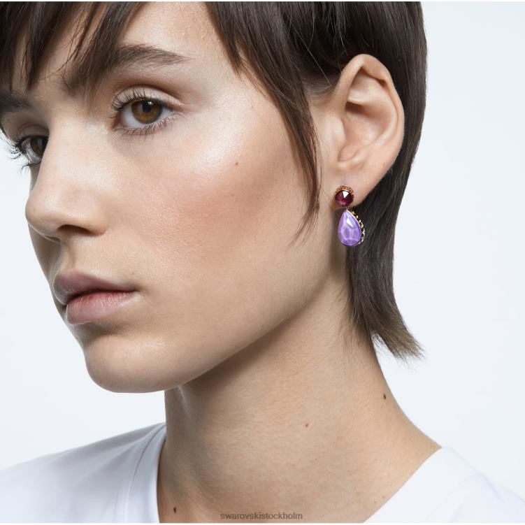 Swarovski orbita droppe örhängen P28L795 Smycken asymmetrisk design, droppsnitt, flerfärgad, guldfärgad