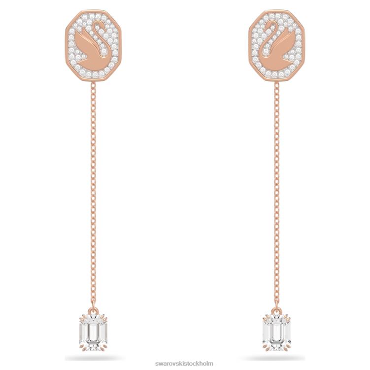 Swarovski signum droppe örhängen P28L841 Smycken svan, vit, roséguld pläterad